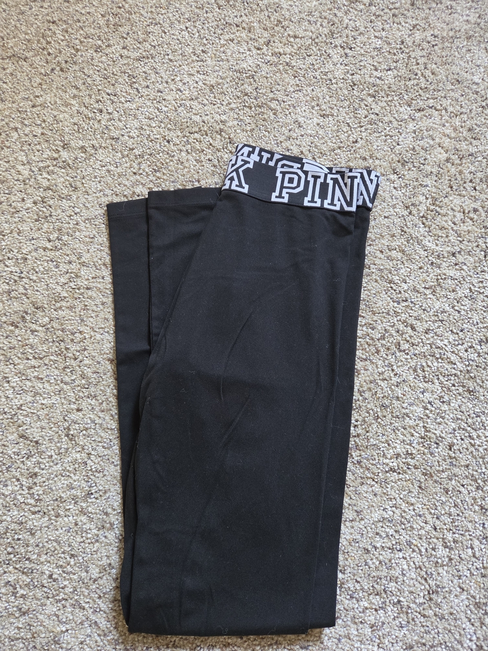 Victoria's Secret PINK Black Girls' Logo Waistband Leggings